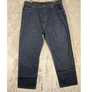 Y2K Nautica J Class Relaxed Fit Dark Rinse Jeans Men's 38W 32L 12oz Cotton Denim